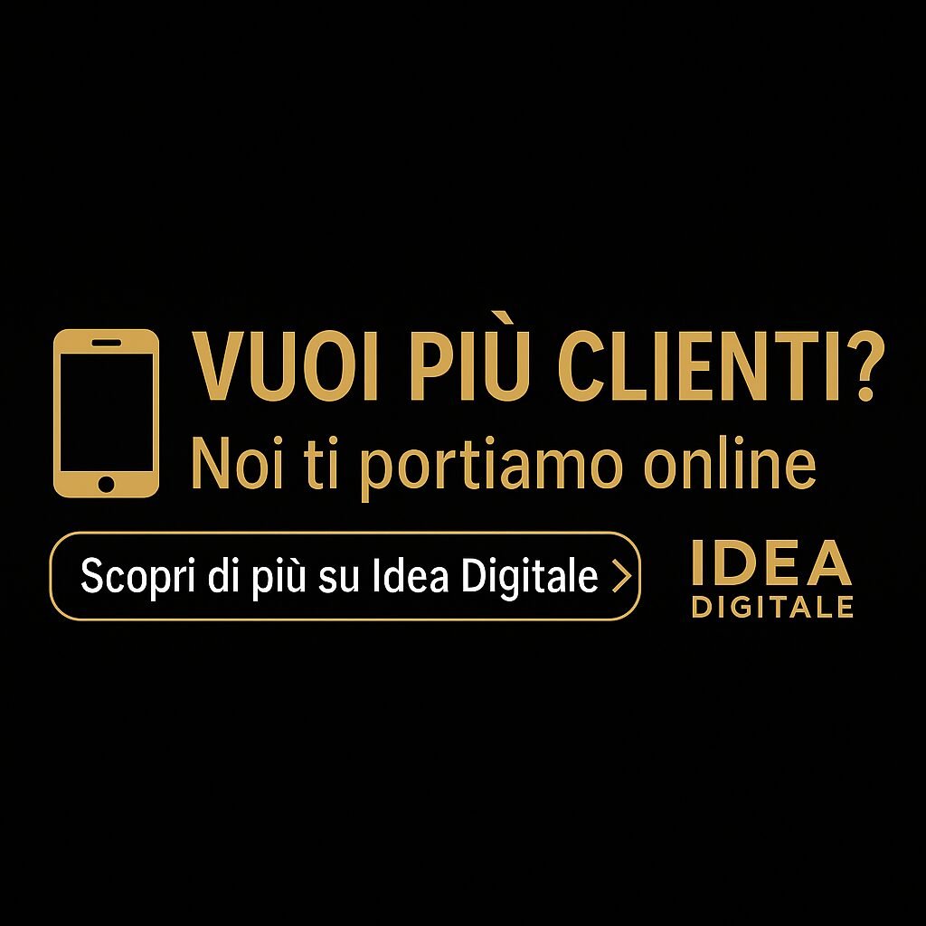 Banner pubblicitario Idea Digitale – Vuoi più clienti? Noi ti portiamo online